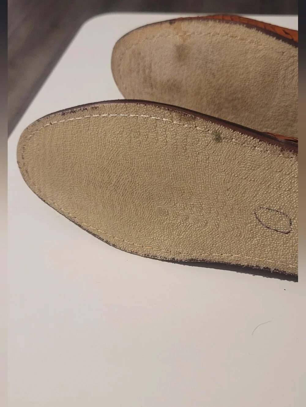 Mens Huaraches Handwoven Leather Slip-On Shoes Like New